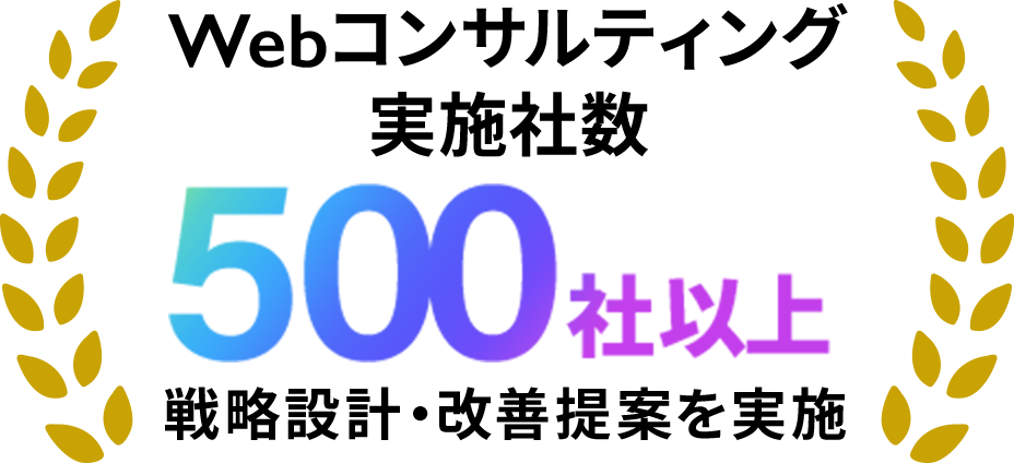 Webコンサルティング実施社数500社以上 戦略設計・改善提案を実施